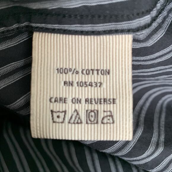 BKE Contour Shirt Mens XL Long Sleeve Black Striped Spread Collar Button Up - Picture 4 of 6